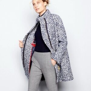 J. Crew boucle cocoon coat In speckled navy wool Size 4